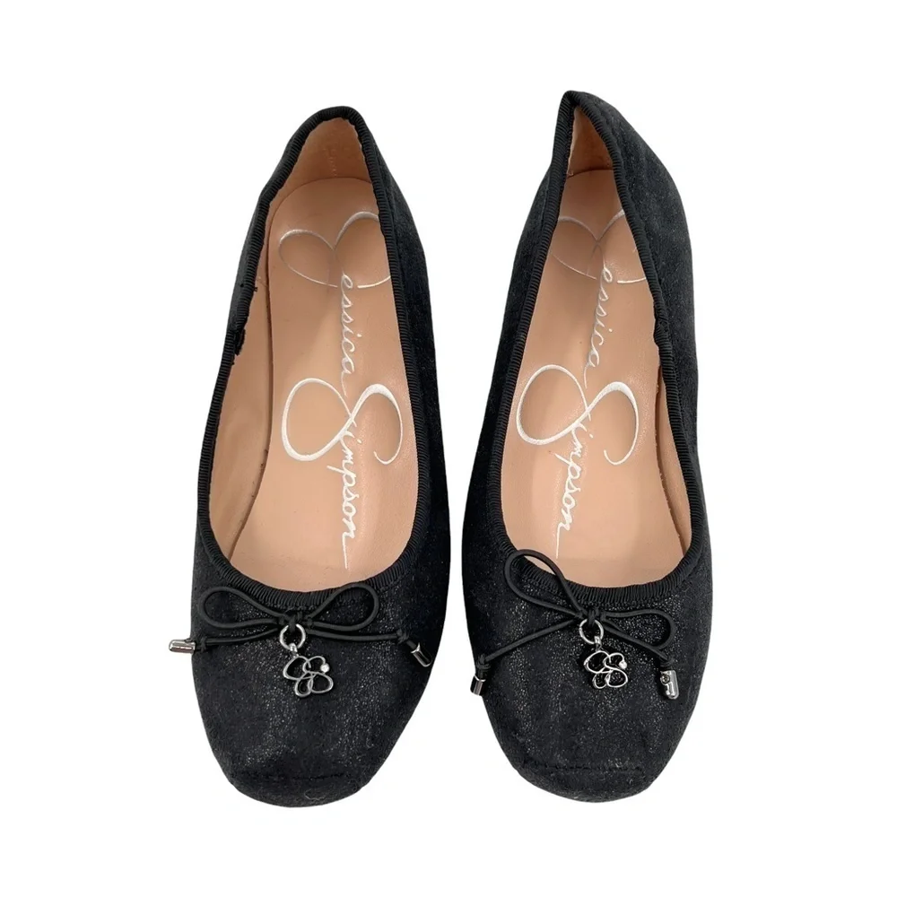 Jessica Simpson Everly Black Ballet Flats Size 12 1/2 Girl's